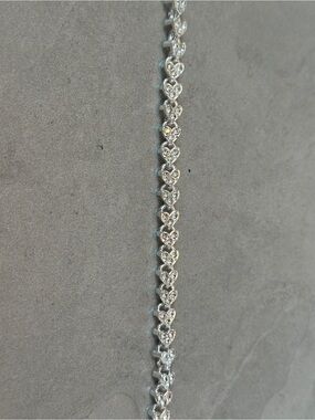 DELICATE WHITE GOLD PLATED RHINESTONE SPARKLING BRACELET 7 INCH